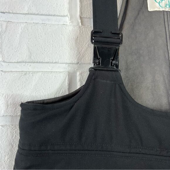 Vintage Black Suspender Overall Fitted Ski Snow Pants 16 - Picture 7 of 12